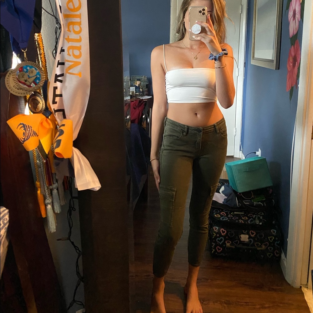 Army green low-rise jeans from Pacsun!